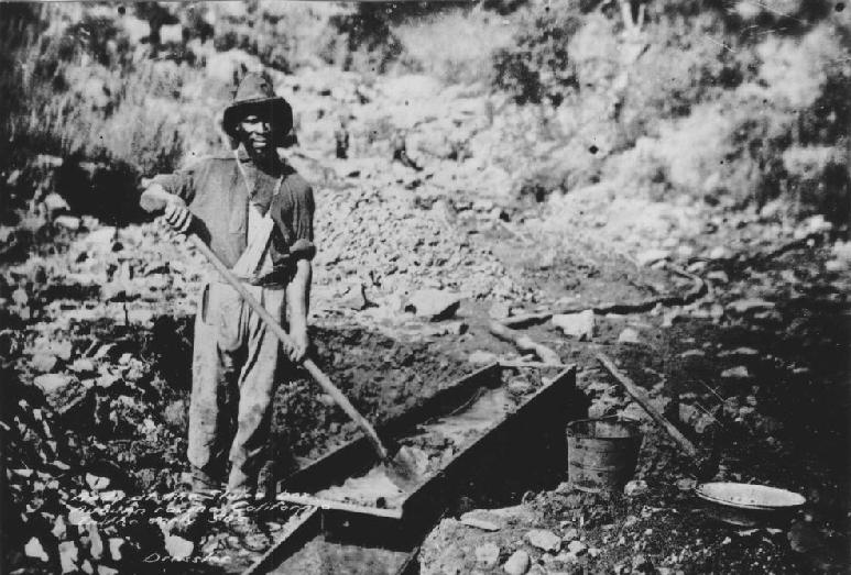 African American gold miner Auburn ravine, 1852 courtesy the California History Room, California State Library, Sacramento, CA