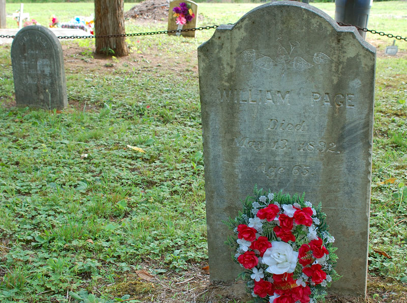 William Page's grave. Photo courtesy Nancy Phaup