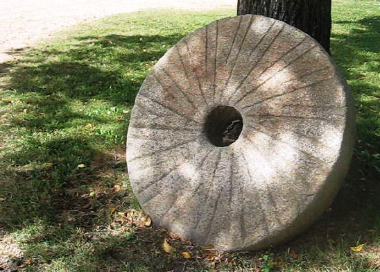 Mill stone at Westover Plantation. Photo courtesy Ingeborg Fisher