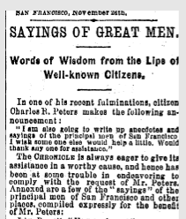 San Francisco Chronicle 30 Nov. 1873