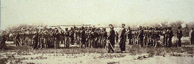 Photo of officers and men of 1st USCT, courtesy Library of Congress