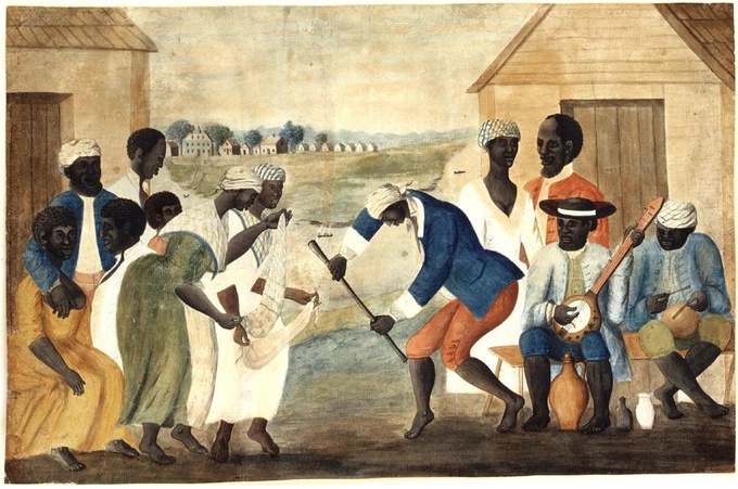 Music and Dance in Beaufort County, attributed to John Rose, Beaufort County, South Carolina, circa1785, watercolor on laid paper, 1935.301.3, image #Tl 995-001. The Colonial Williamsburg Foundation. Gift of Abby Aldrich Rockefeller.